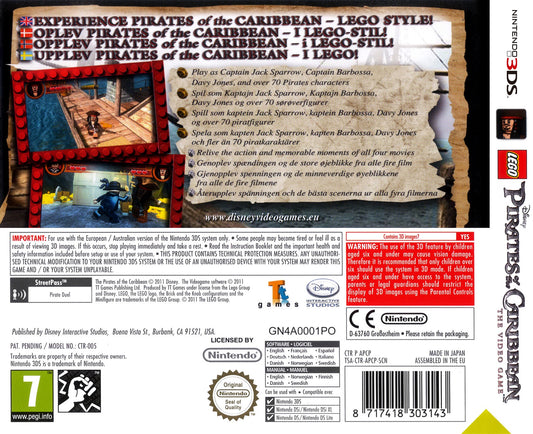 LEGO Pirates of the Caribbean: The Video Game (Nintendo 3DS, CIB)