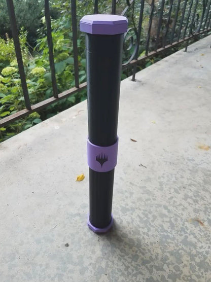 MTG Playmat Tube Holder & Built-In Dice Storage