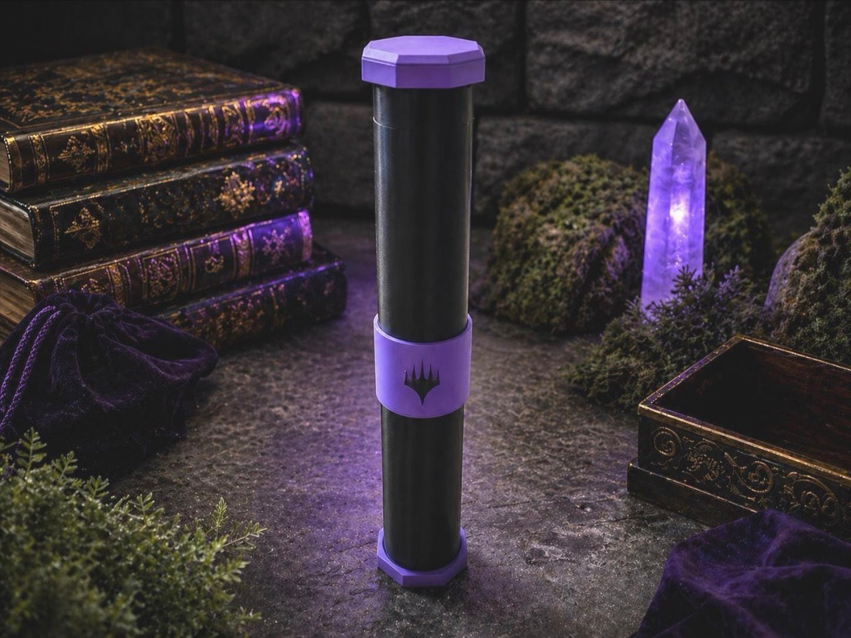MTG Playmat Tube Holder & Built-In Dice Storage