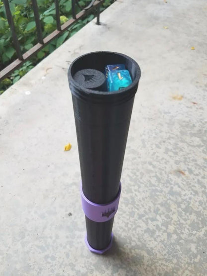 MTG Playmat Tube Holder & Built-In Dice Storage